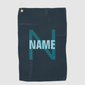 Eenvoudige gedurfde  monogrammed naam golfhanddoek (Voorkant)