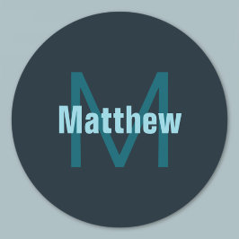 Eenvoudige gedurfde  monogrammed naam ronde sticker