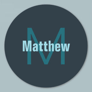 Eenvoudige gedurfde  monogrammed naam ronde sticker