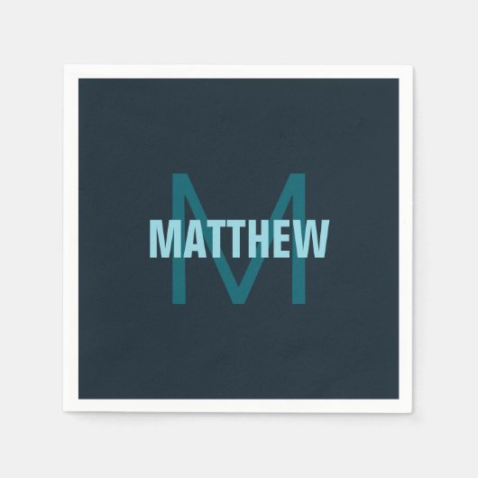 Eenvoudige gedurfde  monogrammed naam servet (Voorkant)