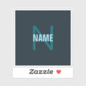 Eenvoudige gedurfde  monogrammed naam sticker (Vel)