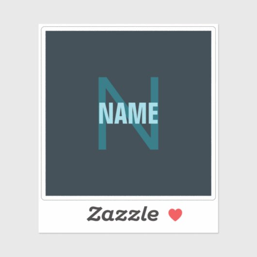 Eenvoudige gedurfde  monogrammed naam sticker (Vel)