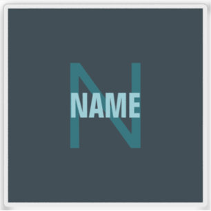 Eenvoudige gedurfde  monogrammed naam sticker