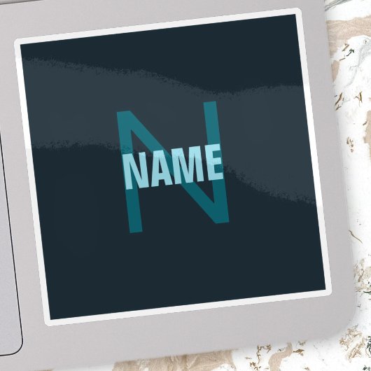 Eenvoudige gedurfde  monogrammed naam sticker