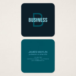 Eenvoudige gedurfde  monogrammed naam vierkante visitekaartjes