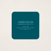 Eenvoudige gedurfde  monogrammed naam vierkante visitekaartjes (Achterkant)