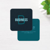 Eenvoudige gedurfde  monogrammed naam vierkante visitekaartjes (Bureau)