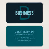 Eenvoudige gedurfde  monogrammed naam visitekaartje (Voorkant /achterkant)