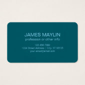 Eenvoudige gedurfde  monogrammed naam visitekaartje (Achterkant)