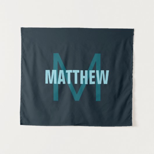 Eenvoudige gedurfde  monogrammed naam wandkleed (Voorkant (horizontaal))