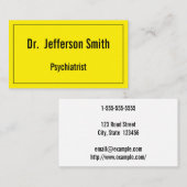 Eenvoudige, gedurfde, opvallende psychiater visitekaartje (Voorkant / Achterkant)