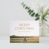Eenvoudige gedurfde typografie Foto Moderne Kerstm Feestdagenkaart (Staand voorkant)