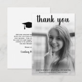 Eenvoudige gedurfde typografie Modern Afstuderen Bedankkaart (Voorkant / Achterkant)