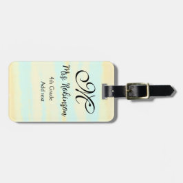 eenvoudige geel-blauwe waterverf lerarenwaardering bagagelabel