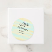 eenvoudige geel-blauwe waterverf lerarenwaardering bedankjes labels (In situ)