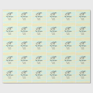 eenvoudige geel-blauwe waterverf lerarenwaardering cadeaupapier
