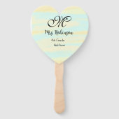 eenvoudige geel-blauwe waterverf lerarenwaardering handwaaier (Achterkant)