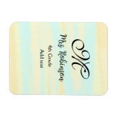 eenvoudige geel-blauwe waterverf lerarenwaardering magneet (Horizontaal)