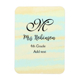 eenvoudige geel-blauwe waterverf lerarenwaardering magneet