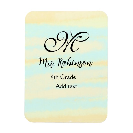 eenvoudige geel-blauwe waterverf lerarenwaardering magneet (Verticaal)