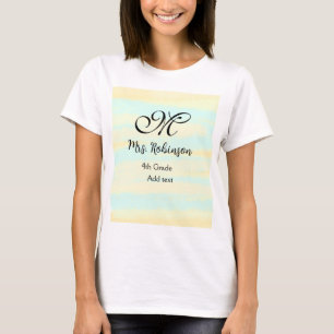 eenvoudige geel-blauwe waterverf lerarenwaardering t-shirt