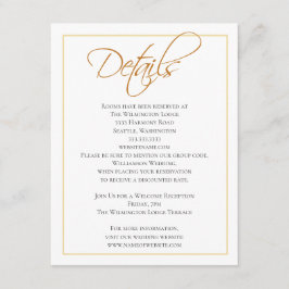 Eenvoudige Geel Groene Typografie Trouwdetails Informatiekaartje