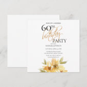 Eenvoudige Geel Verrassingsgeel Bloemen 60ste Verj Kaart (Voorkant / Achterkant)