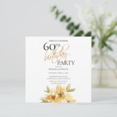 Eenvoudige Geel Verrassingsgeel Bloemen 60ste Verj Kaart (Staand voorkant)