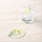 Eenvoudige Geel Wildflower Overgoten met Liefde Kartonnen Onderzetters (Insitu)