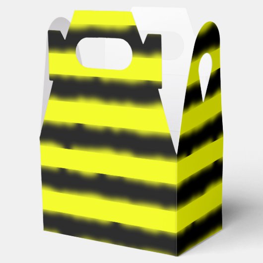 Eenvoudige geel/zwart bijenachtige strepen bedankdoosjes (Geopend)