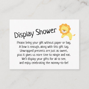 Eenvoudige, geen Baby shower-kaartje met leeuw Informatiekaartje