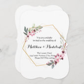 Eenvoudige, geen blush Floral Wedding Invitations Kaart (Voorkant / Achterkant)