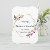 Eenvoudige, geen blush Floral Wedding Invitations Kaart (Staand voorkant)