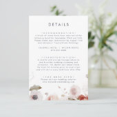 Eenvoudige gegevens over Floral Wedding Informatiekaartje (Staand voorkant)