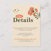 Eenvoudige gegevens over Floral Wedding Informatiekaartje (Voorkant)