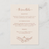 Eenvoudige gegevens over het hele huwelijk informatiekaartje (Voorkant)