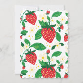 Eenvoudige geïllustreerde aardbeien eerste verjaar kaart (Achterkant)