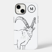 Eenvoudige geitentekening Zwart-wit Monogram Case-Mate iPhone Case (Achterkant)