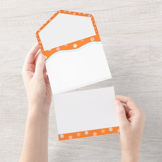 Eenvoudige Gekleurde rand Design voor Uitnodiging  (Afscheurbaar)