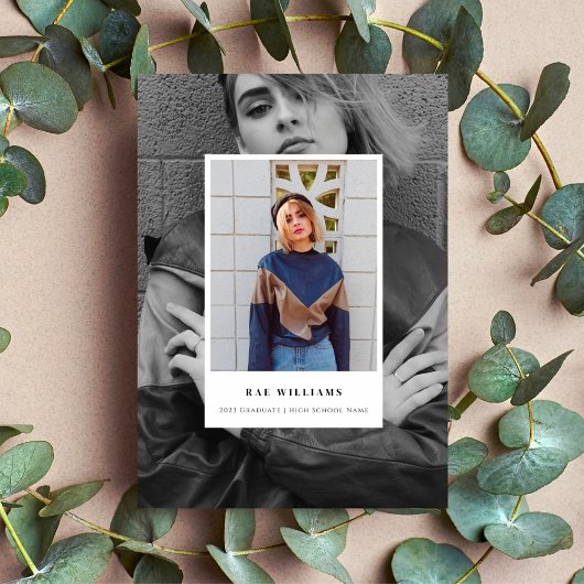 Eenvoudige gelaagde fotografie afstudeeraankondigi aankondiging