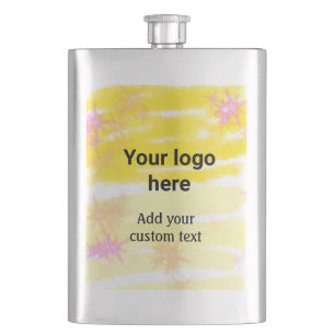 Eenvoudige gele aquarel voeg uw logo aangepaste te flacon
