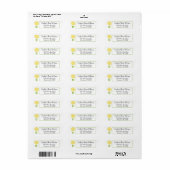 Eenvoudige Gele Bloem Retouradres Etiket (Full Sheet)