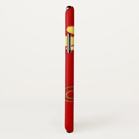 Eenvoudige gele bloemen op rood Case-Mate iPhone case (Achterkant / rechts)