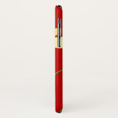 Eenvoudige gele bloemen op rood Case-Mate iPhone case (Achterkant/links)