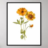 Eenvoudige gele bloemen poster (Voorkant)
