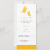 Eenvoudige gele Butterflies Wedding Aankondiging 2 (Achterkant)