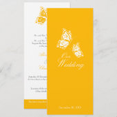 Eenvoudige gele Butterflies Wedding Aankondiging 2 (Voorkant / Achterkant)
