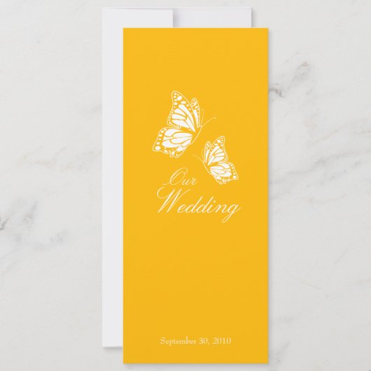 Eenvoudige gele Butterflies Wedding Aankondiging 2 (Voorkant)