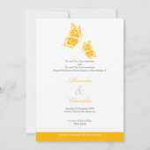 Eenvoudige gele Butterflies Wedding Aankondiging 2 (Achterkant)