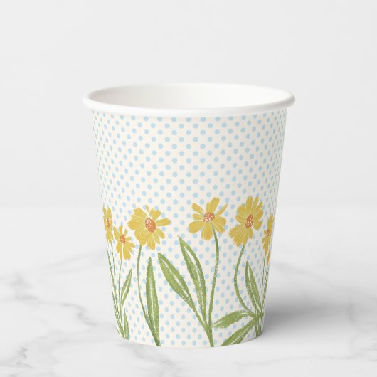 Eenvoudige gele Coneflowers Papieren Bekers (Achterkant)